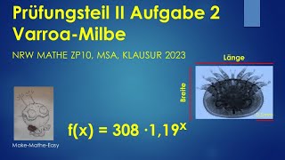 Prüfungsteil 2 Mathe ZP10 NRW 2023 Aufgabe 2 VarroaMilbe [upl. by Jeffie394]