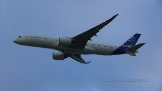 First visit in germany A350 FWZGG waving flyby at Hamburg Finkenwerder [upl. by Mesics]