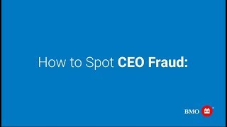 How to Spot CEO Fraud  BMO Online banking for Business [upl. by Nylteak]