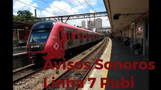 Avisos Sonoros  Linha 7 Rubi Antigo  PortuguêsMaria Escandalosa [upl. by Ahsiram]