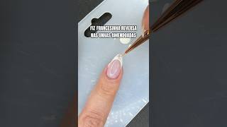 Fiz francesinha reversa com esmalte comum 🤭 unhas manicure unhaslindas esmalte [upl. by Bevers]