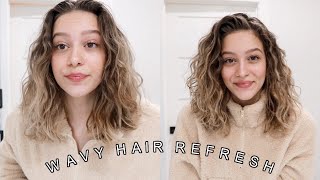 How To Refresh Wavy Hair QUICK amp EASY  for 2nd3rd day hair [upl. by Millur572]