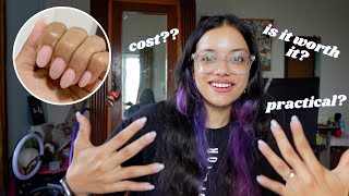 Trying Gel Nail Extensions For The First Time  OneMonth Use Review  asmr [upl. by Platus378]