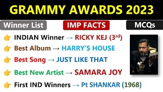 Grammy Awards 2023  Grammy Awards 2023 Current Affairs  Winners List  Musical Awards  IndoLogus [upl. by Adev]