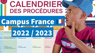 Le CALENDRIER campus France 2022 2023 🇫🇷 est là  Etudes en France [upl. by Aicenek]