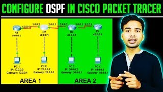 How to configure OSPF in Cisco Packet Tracer  OSPF configuration commands step by step  CCNA 2018 [upl. by Socha]