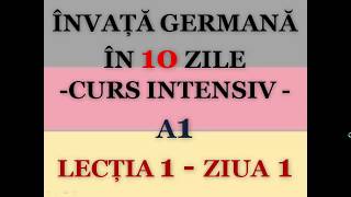 Invata germana in 10 zile  CURS INTENSIV A1  LECTIA 1 [upl. by Nylla]