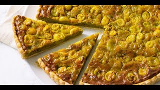 Gooseberry turmeric and pistachio frangipane tart by Anna Hansen [upl. by Anawak]