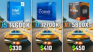 INTEL i514600K vs INTEL I712700K vs RYZEN 7 5800X3D  Test in 6 Games [upl. by Batchelor538]