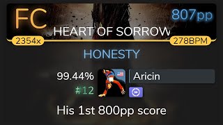 813⭐ Aricin  GYZE  HONESTY HEART OF SORROW DT 9944 12 807pp FC  osu [upl. by Tarryn]