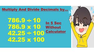 How to Multiply and Divide Decimals Fast Multiply amp Divide decimals by 10 100 1000 Math Trick [upl. by Deedahs]