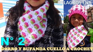 Como tejer el Cuello N° 2 a crochet o ganchillo en PUNTO FRESAS para bebes y niñas paso a paso [upl. by Alyled715]