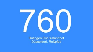 Video Linie 760  Ratingen Ost SBahnhof  Düsseldorf Roßpfad  2021 [upl. by Aneliram757]