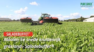 Maaien 5e snede kruidenrijk grasland  Pure Graze Saladebuffet® [upl. by Ahsietal]