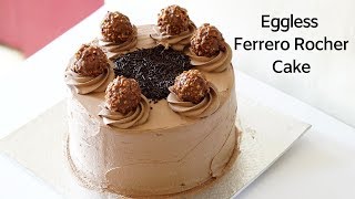 Ferrero Rocher Cake  Eggless Ferrero Rocher Cake  Non Dairy Whipped Cream Cake [upl. by Dnalon]