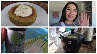 Cooking In Quarantine Matcha Soufflé Rice Cooker Pancakes [upl. by Sivrat]