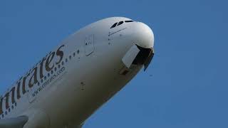 Airbus A380  Spectacular close up take off from London Gatwick [upl. by Anurb]