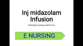 Inj midazolam infusionMidaz injection Midazolam inj [upl. by Ettenad800]