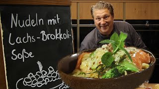 Lachs Nudeln Brokkoli  So bleibt der Brokkoli grün  Das schnelle Gericht [upl. by Aitsirk]