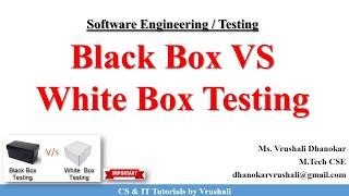 SE 44 Black Box VS White Box Testing [upl. by Petula]