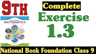 Class 9 maths chapter 1 exercise 13 new book National Book Foundation Class 9 Maths Fazal Academy [upl. by Chastity]