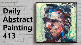 Abstract Expressionism  Portrait  Painting Tutorial  Daily Painting 413 [upl. by Nuahsel]