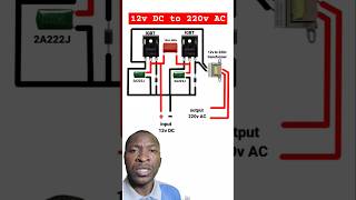 12v DC to 220v AC Convertisseur 12V DC vers 220V AC 50Hz en simulation shorts elecrical inverter [upl. by Becket]