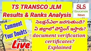 LIVE  TS TRANSCO JLM Recruitment Selection Process  Documents list  Postings  Explained [upl. by Dirgni]