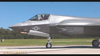 USMC F35B STOVL First Arrival VMFA533 MCAS Beaufort Airailimages [upl. by Nylsoj]