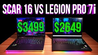 Asus Scar 16 vs Legion Pro 7i Benchmarks Unboxing Display Test Timespy Cinebench and More [upl. by Krystle]