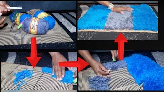 How to make a doormat at home  diy doormat  doormat ideas  fluffy shaggy doormat ideas  diy [upl. by Sseb926]