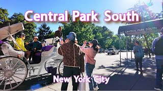 【4K】𝐖𝐀𝐋𝐊 🇺🇸 Sunday Walk on Central Park South in NYC🗽4kwalkingtour🚶‍♀️ [upl. by Madison]