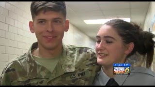 Soldier surprises fiancee after yearlong deployment [upl. by Shir]