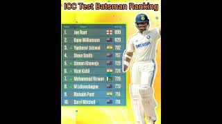 ICC Test Batsman Rankingicctestranking cricket sandeepsahani shorts [upl. by Waters]