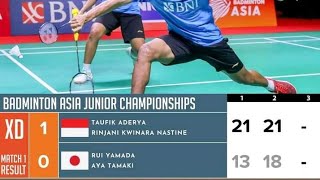 Perempat Final Ganda Campuran INDONESIA Vs JAPAN Set 2 Badminton Asia Junior Championships 2024 [upl. by Ravel19]