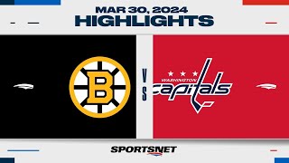 NHL Highlights  Bruins vs Capitals  March 30 2024 [upl. by Collie]