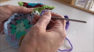 Joining Granny Squares Together  Castle Stitch Crochet [upl. by Thomsen]