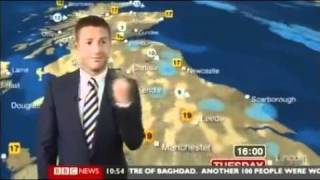 Whoops BBC weatherman Tomasz Schafernaker shows middle finger on air [upl. by Egidius496]