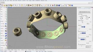 Rhinojewel 50  Interactive Array along Curve on Surface  Custom object [upl. by Martine]