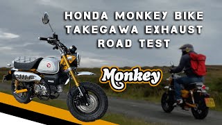 Honda Monkey Bike Z125 2023  First road test of the Takegawa Standard Look Exhaust system [upl. by Lanod]