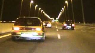 Subaru Prodrive Vs CRX Vs Civics  Vasco da Gama bridge Portugal [upl. by Naujaj]