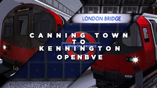 OpenBVE London Underground Canning Town to Kennington Station via London Bridge [upl. by Tereb286]