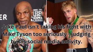 Jake Paul isnt taking his fight with Mike Tyson too seriously judging by his social media activity [upl. by Adiuqram]