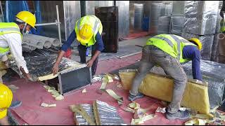 Insulation Of HVAC Ducts by Fiber Glass MEP work [upl. by Hurff]