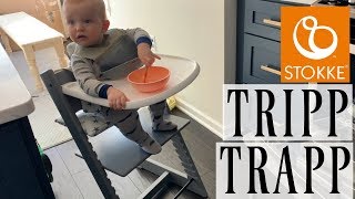 STOKKE TRIPP TRAPP HIGH CHAIR BABY SET amp FIRST IMPRESSIONS [upl. by Shelbi]