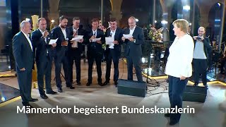 Georgischer Männerchor begeistert Merkel [upl. by Murial]