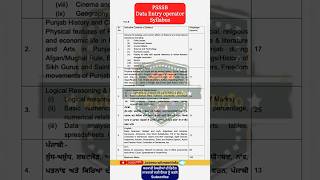 PSSSB Data entry operator CLERK syllabus out  advt no 122024  psssb shortsvideo viralvideo [upl. by Ambros963]