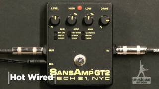 TECH 21 SANSAMP GT2 GUITAR PEDAL REVIEW Gibson SG  GearUP on TMNtv [upl. by Aeriela]