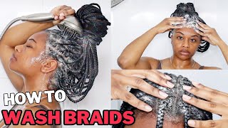 How To Wash Braids  No Frizz No Dry Scalp Fast Drying [upl. by Damalis]