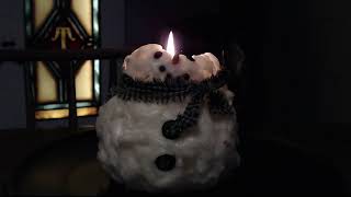 Green Scarf Snowman Candle TimeLapse [upl. by Worrad249]